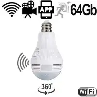 WIFI HD-SpyCam in LED-Lampe, 64 Gb